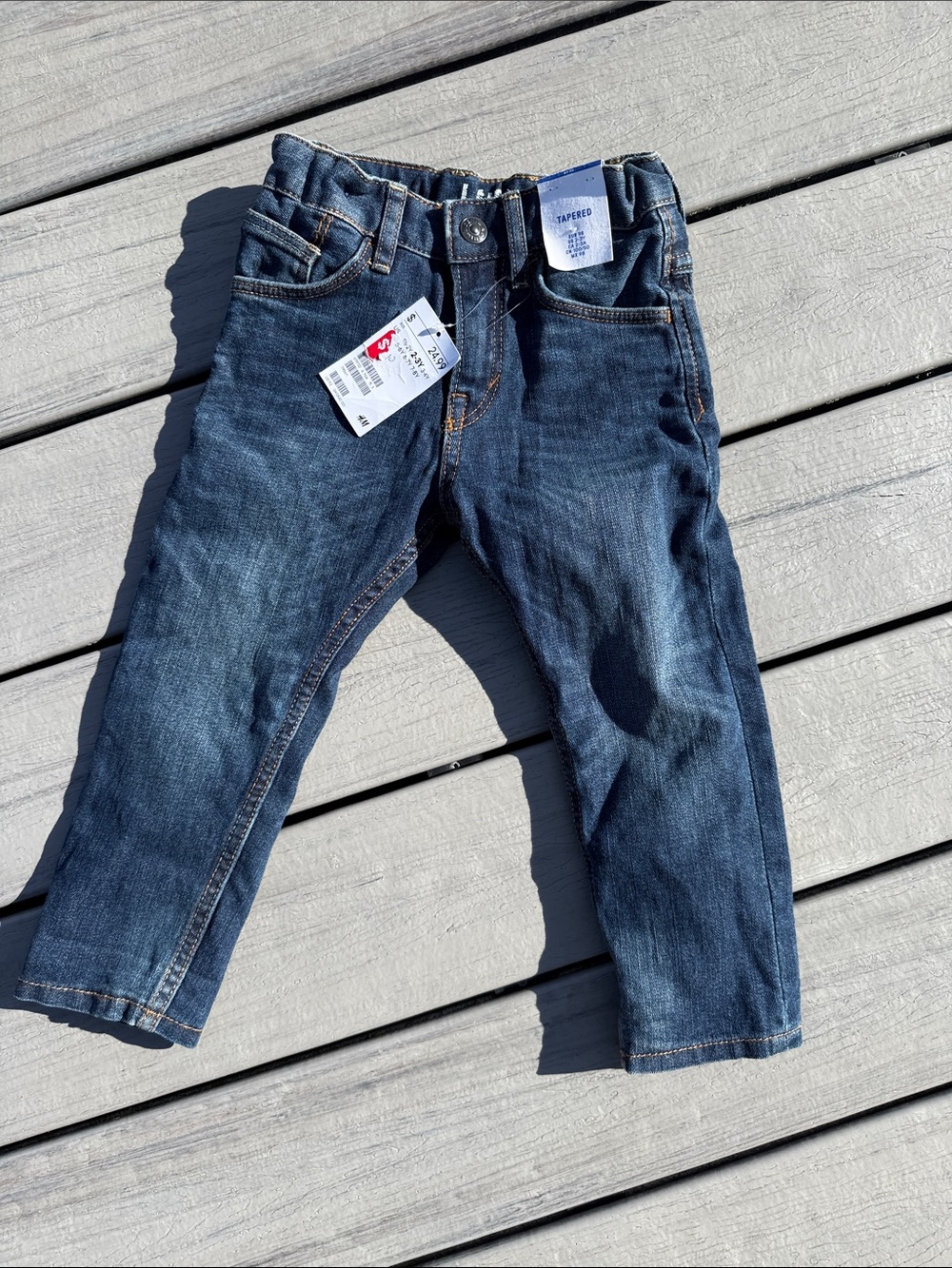 H&M Dark Blue Kids Tapered Jeans2-3yrs